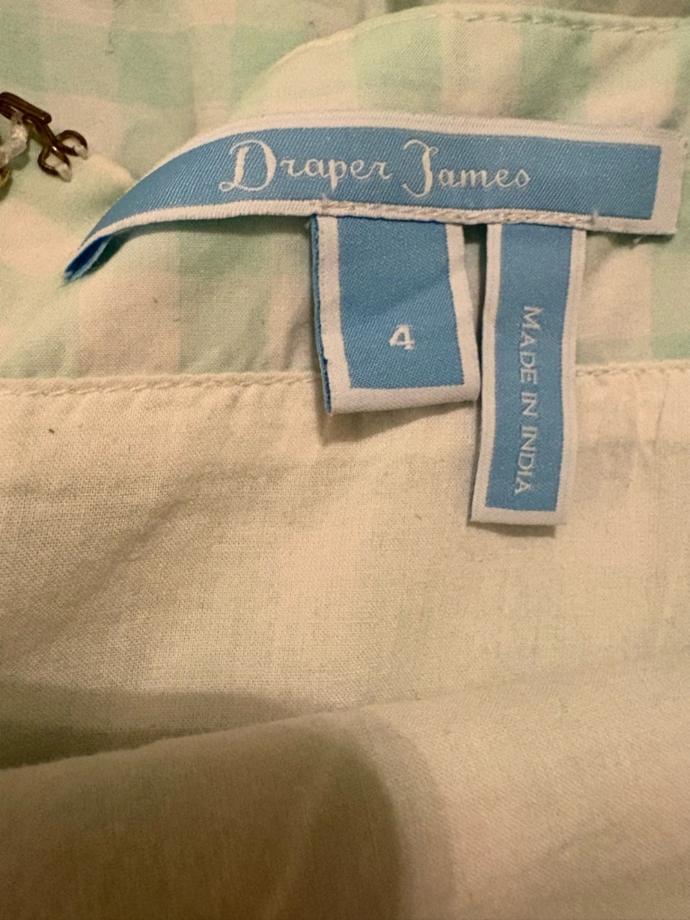 Draper James Mint Gingham Square-Neck Midi Dress - Picture 5 of 5